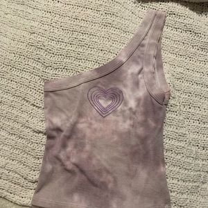 urban outfitters one shoulder heart tank